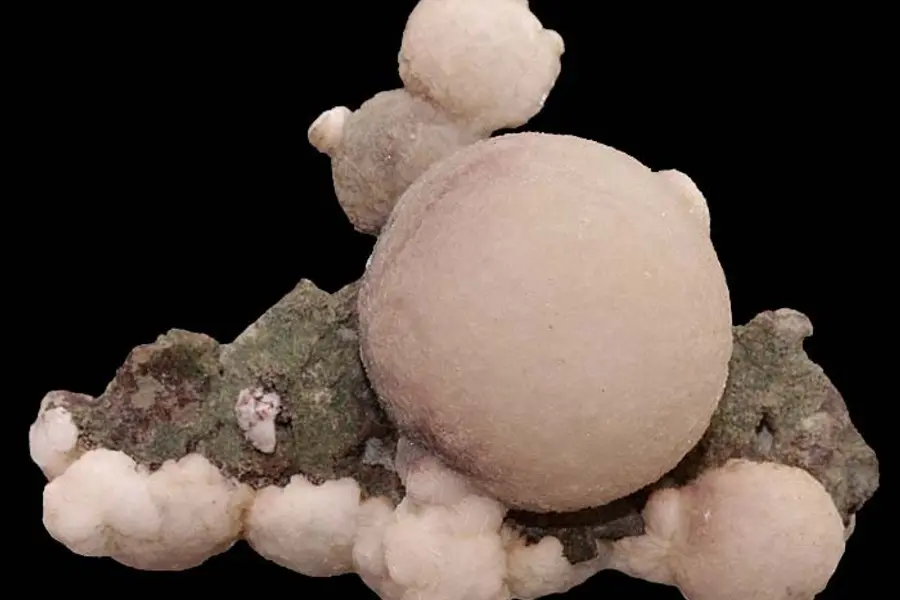 Thomsonite, blanc vert rose