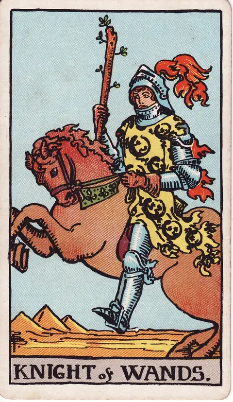 Carte Cavalier de Bâtons du tarot