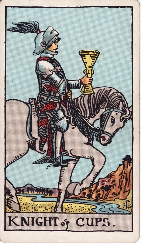Carte Cavalier de Coupes du tarot