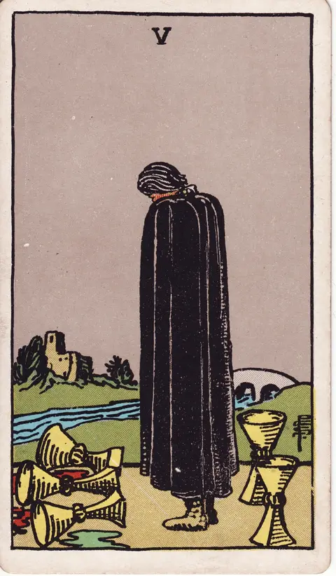 Carte Cinq de Coupes du tarot