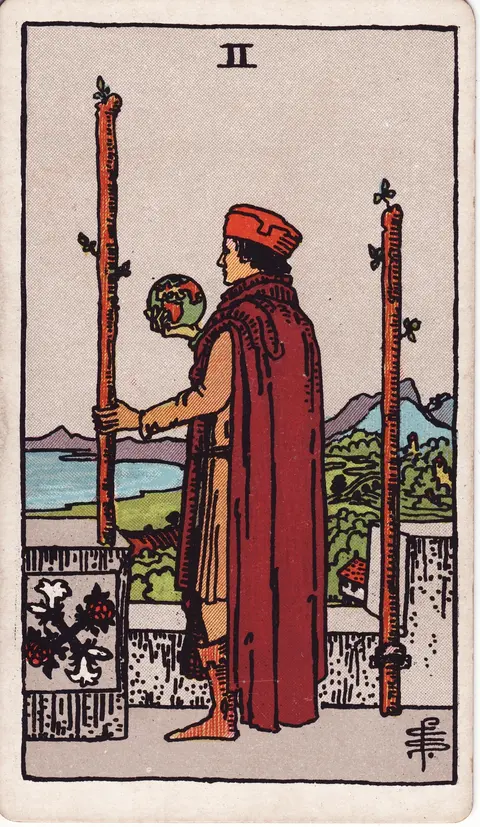 Carte Deux de Bâtons du tarot