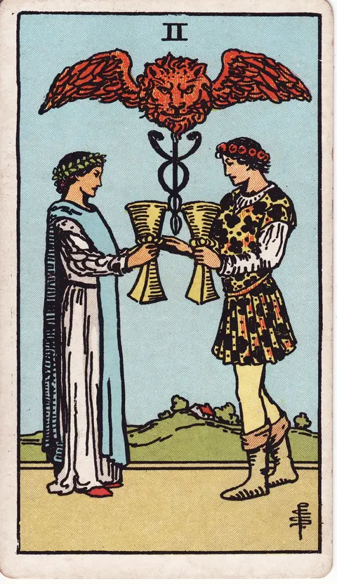 Carte Deux de Coupes du tarot