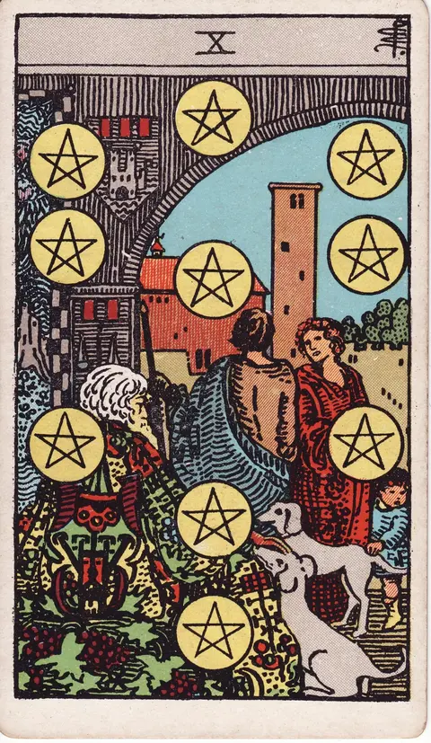 Carte Dix de Deniers du tarot