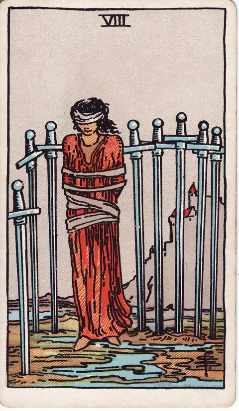 Carte Huit d’Épées du tarot