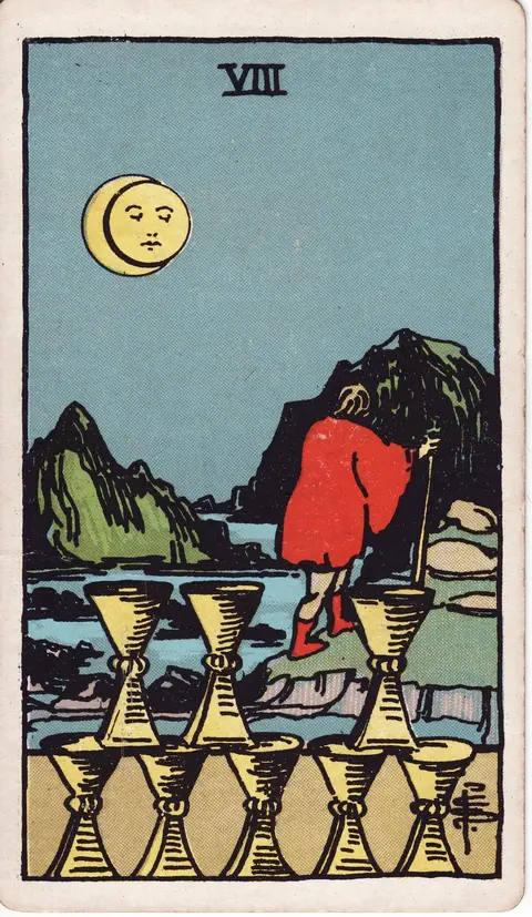 Carte Huit de Coupes du tarot