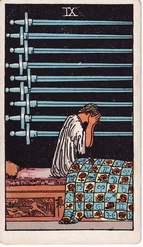 Carte Neuf d’Épées du tarot