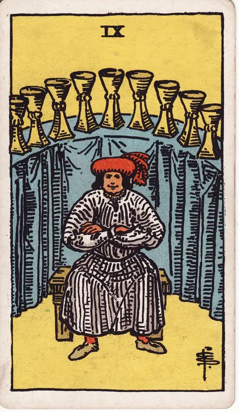 Carte Neuf de Coupes du tarot