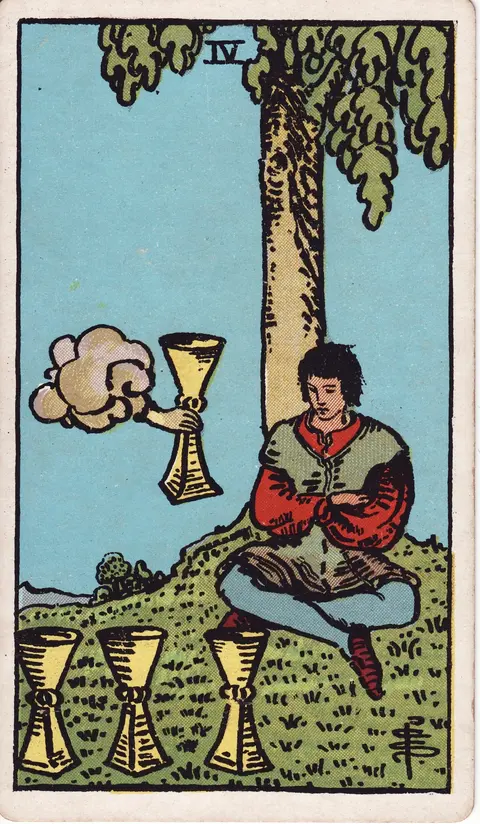 Carte Quatre de Coupes du tarot