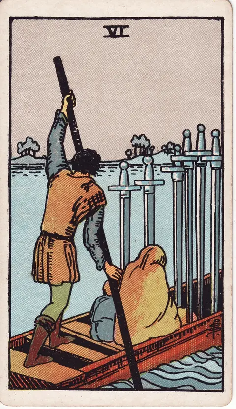 Carte Six d’Épées du tarot