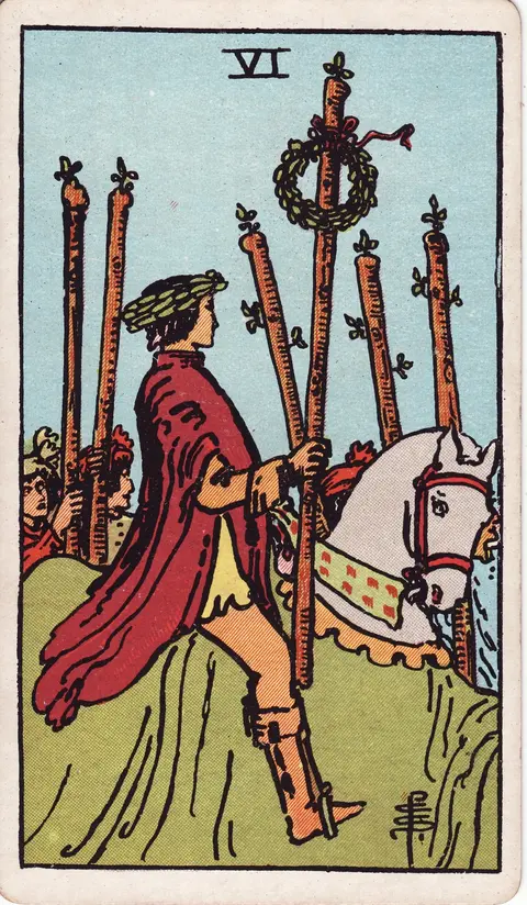 Carte Six de Bâtons du tarot