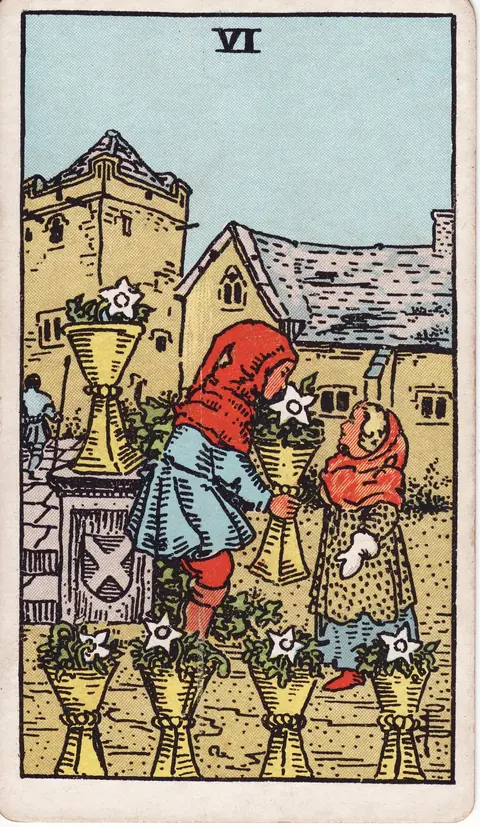 Carte Six de Coupes du tarot