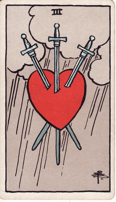 Carte Trois d’Épées du tarot